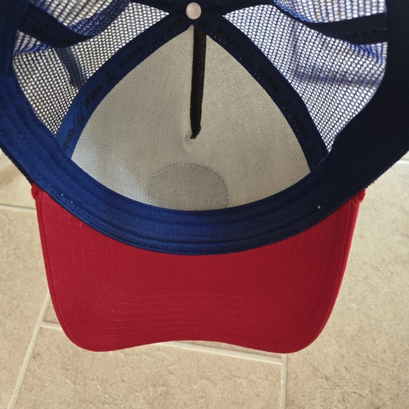 Prana Hat Red White Blue Adjustable Snapback Patch Mesh Trucker Dad Cap - Picture 5 of 5
